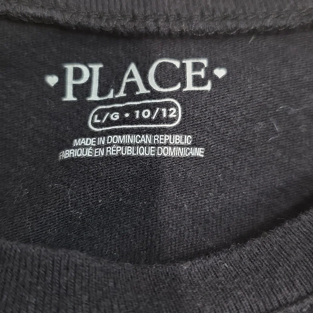 The Children's Place Girl's Character Black Long Sleeve T-shirt, Large 10/12